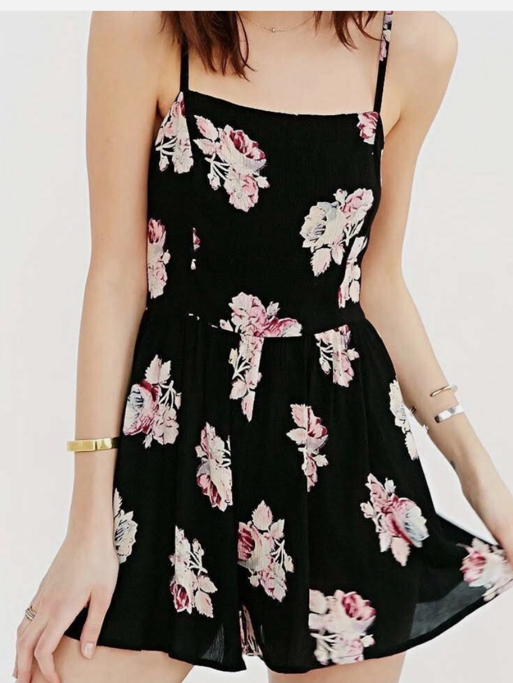Kimchi Blue Black Floral Romper